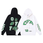 Off White hoodie Alligator Alphabet Pattern Pullover Hood