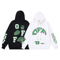 Off White hoodie Alligator Alphabet Pattern Pullover Hood