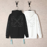 Off White hoodie embroidered arrow pattern