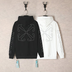Off White hoodie embroidered arrow pattern