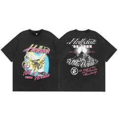 HS T Shirt Smile Earth Distressed Print
