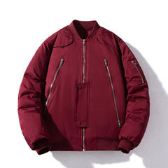 Men's Vintage Jackets Spring Baseball Suit Men's Solid Color Flight Suit