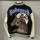 Godspeed Jacket Baseball Jersey Jacket Embroidered Loose Stand Up Collar