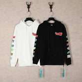 OW cartoon pattern arrow hooded sweater