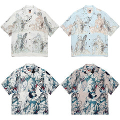 GUILTYPARTIES TIGER Shirts 23SS Ghost in the Shell print Hawaiian short-sleeved shirt men