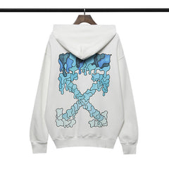Off White hoodie blue melted arrow pattern hooded
