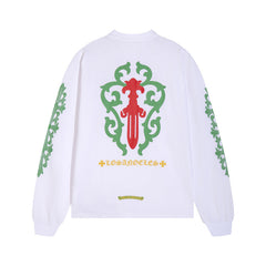 Chrome Heart T Shirts Rose Cross Vine Sword Long Sleeve