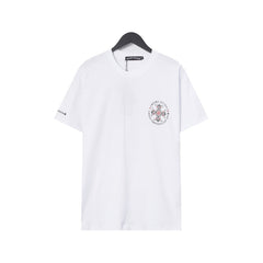 CHH Heart T Shirts Croix Cross Leather Printed Short Sleeve T-Shirt