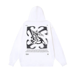 OW Lettered Dragon Arrow Print Hooded Sweatshirt