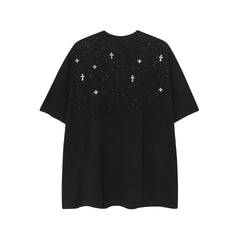 CHH Heart T Shirts CH Gypsy Hot Diamond Cross Crew Neck Short Sleeve T-Shirt
