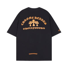 CHH Heart T Shirts CROW Summer Short Sleeve Embroidery Crew Neck Loose