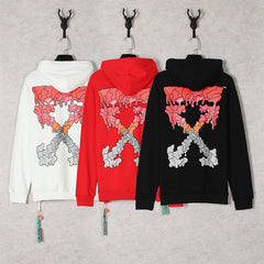 Off White hoodie渐变溶化箭头图案连帽