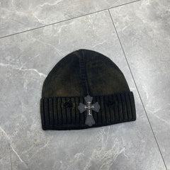 CHH Heart Beanie Frayed Knitted Hat Korean Version Simple Warm Ear Protector Wool Hat