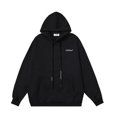 OW Sanskrit alphabet arrow print hooded sweater