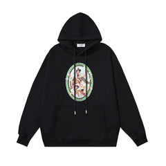 OW Baby Angel Pattern Pullover Hooded Sweater