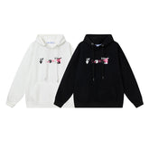 Off White hoodieOW 3D stereo pink arrow pattern hooded fleece
