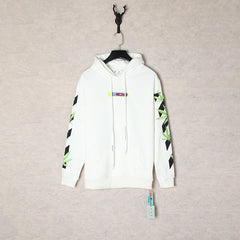 Off White hoodie embroidered plant leaf arrow hooded
