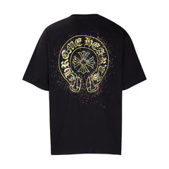 CHH Heart T Shirts Summer Horseshoe Print Short Sleeve T-Shirt