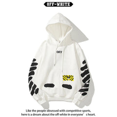 Off White hoodie 喷墨字母箭头图案加绒连帽