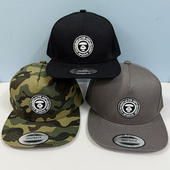 Bathing Ape Bape Hat Embroidered Round Label Baseball Cap Hard Top Street Hip Hop Flat Edge Cap