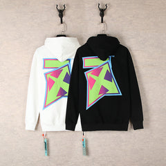 Off White hoodie thunderbolt monogram print hoodie