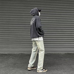 Men Jeans Vintage Jeans Summer Distressed Straight Bootleg Pants