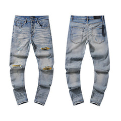 Amiri Jeans Ripped Patch Slim-Fit Stretch Slim-Fit Jeans