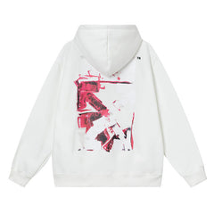 Off White hoodieOW 3D stereo pink arrow pattern hooded fleece