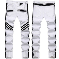 Mens Fashion Jeans black camouflage stripes 8829#