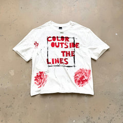 Unisex Vintage T Shirts Saint Street Dirty ¡ª An Unconventional Limited Edition. Street-graffiti style T-shirt featuring hand-painted splatter effects, multi-location hand-distressing, and a heavy-weight fabric treated with an enzyme-stone wash and