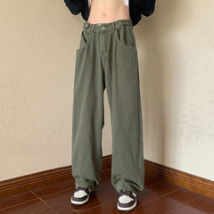 Men Jeans Vintage Jeans Men Loose Straight Cargo Pants
