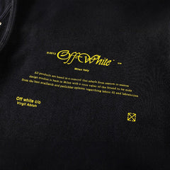 OW Bath Portrait Letter Pattern Pullover Hooded Sweater