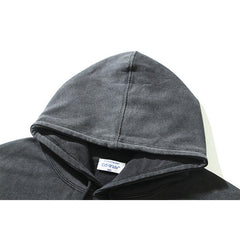 OW creative letter pattern washing water old hooded sweater
