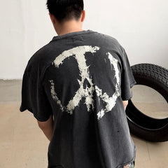 Unisex Vintage T Shirts CHOOOSELF 26SS HELL WAS FULL SO I'M BACK Limited Edition ¨C Heavyweight, Washed, Distressed, and Destroyed Streetwear T-Shirt (Boxy/Cropped Punk Style)