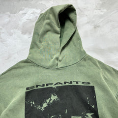 Unisex Vintage Hoodie Depressed Boy Limited Edition Hoodie ¨C Custom heavyweight fabric featuring a natural, faded look achieved through Asut-style enzyme and stone washing, with pockets removed after the wash process.