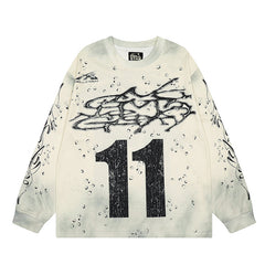 HS Long Sleeve Shirts Hip-hop loose oversize