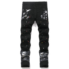Mens Fashion Jeans White graffiti S8286#