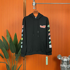 Off White hoodie Colorful graffiti Arrow Pattern Pullover Hood