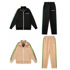 Palm Angels sweatshirt & sweatpants Two-piece set Striped zip-up cardigan