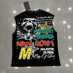MAJESTIK T Shirts TANK TOP Loose fit 100% cotton
