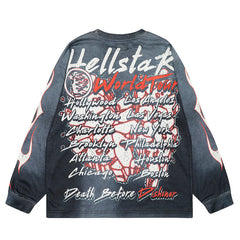 HS Long Sleeve Shirts Hip-hop loose oversize