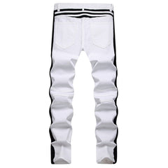 Mens Fashion Jeans black camouflage stripes 8829#