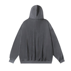 OW letter printing pattern washing water old hooded sweater