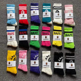 Bathing Ape Bape Socks Ape Head Towel Bottom Socks Men's and Women's Color Sports Trend Brand Long Tube Skateboard