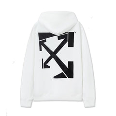 OW Irregular Letter Arrow Pattern Crew Neck Pullover Sweater