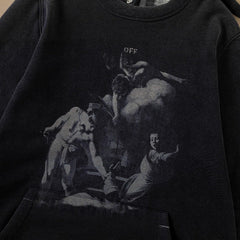 Off White hoodie Angel Portrait Oil Painting Pullover Hood