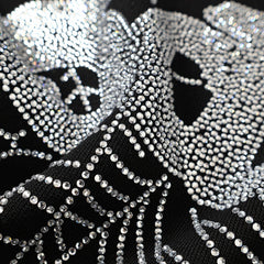 Sp5der hoodie Black hot-fix rhinestone texture Pure cotton high quality spring/summer