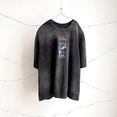 Unisex Vintage T Shirts Saint ¡Á Red Bull Limited Edition Collaboration T-Shirt. Features authentic-spec heavyweight fabric (280g post-wash weight) and vintage single-stitch/blind-stitch construction. Finished with enzyme grinding, sandblasting, and d