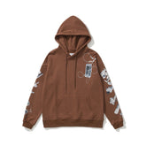 OW headphones flower pattern pullover hooded sweater