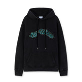 OW Bath Portrait Letter Pattern Pullover Hooded Sweater